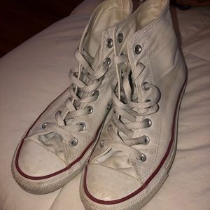 white hi top converse